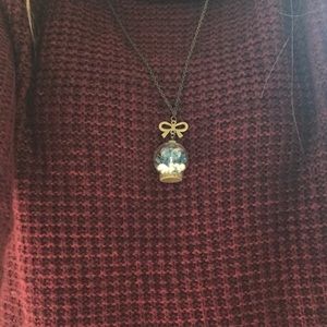 Long chained floral necklace